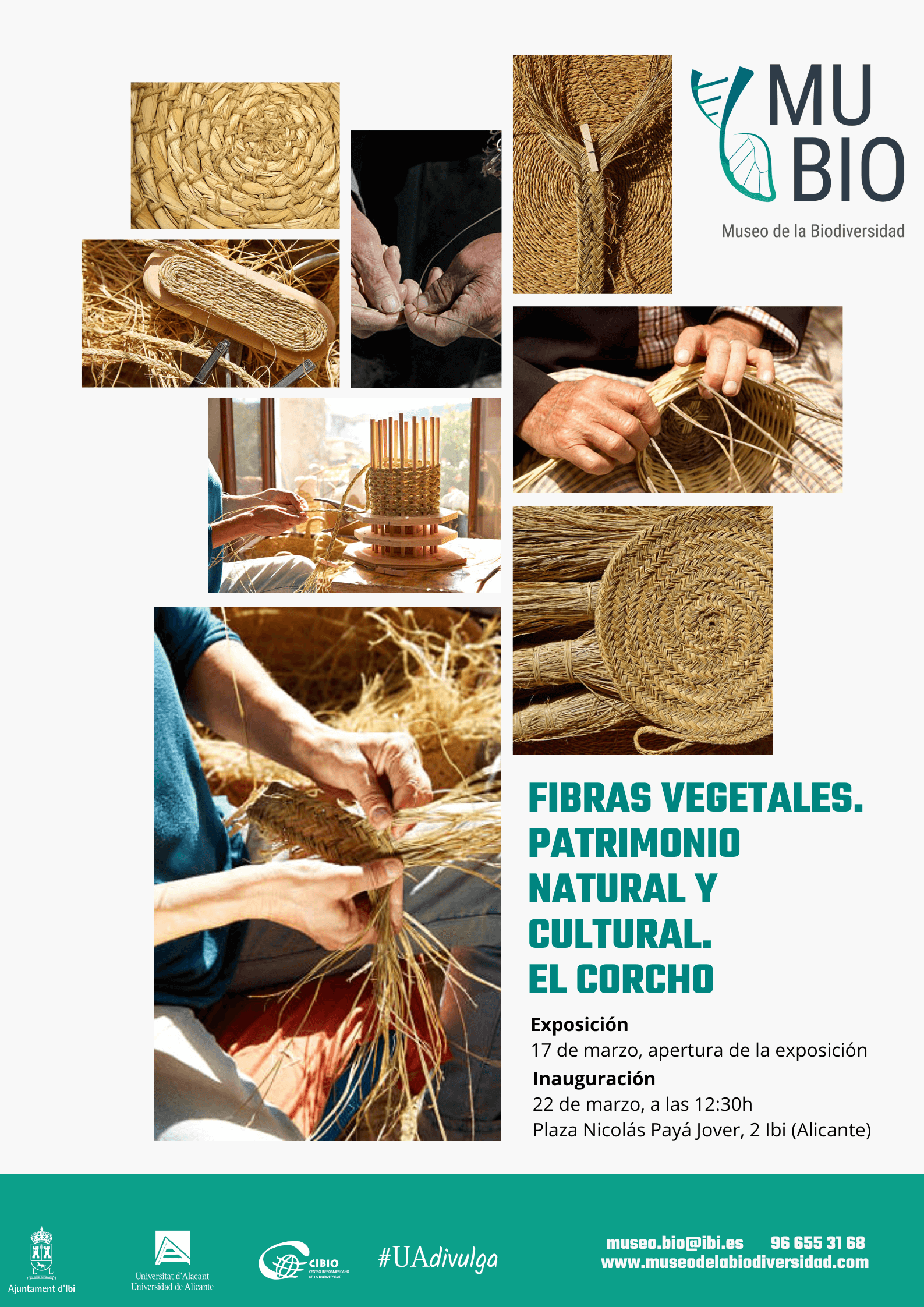 Cartel Jornadas fibras vegetales. patrimonio natural y cultural. El corcho